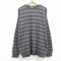 XL★古着 セントジョンズベイ 長袖 セーター メンズ 90年代 90s クルーネック USA製 グレー他 24nov15 中古 ニット トップス