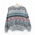 90s 長袖セーター ネイティブ柄 グレー M | 古着