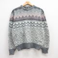 L★古着 ケニントン 長袖 セーター メンズ 70年代 70s クルーネック グレー他 24nov29 中古 ニット トップス