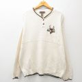 90s ヘンリーネックセーター シカ ホワイト XL | 古着