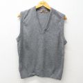 【20%OFF】S★古着 ジャンセン ニット ベストメンズ 80年代 80s 無地 Vネック USA製 グレー 24dec03 中古 メンズ トップス
