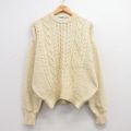 XL★古着 エアロポステール AEROPOSTALE 長袖 ケーブル セーター メンズ 00年代 00s コットン クルーネック 薄黄他 イエロー 24dec12 中古 ニット トップス