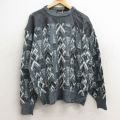 L★古着 長袖 セーター メンズ 90年代 90s アクリル クルーネック グレー他 24dec24 中古 ニット トップス