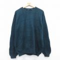 IZOD 長袖セーター ワンポイントロゴ グリーン L | 古着