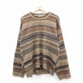 L★古着 長袖 セーター メンズ 00年代 00s クルーネック 茶 ブラウン 25jan07 中古 ニット トップス