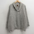 【20%OFF】XL★古着 ボストントレーダーズ 長袖 セーター メンズ 00年代 00s 無地 大きいサイズ ウール ショールカラー 薄グレー 25jan07 中古 ニット トップス
