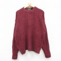 XL★古着 バンヒューセン 長袖 セーター メンズ 90年代 90s クルーネック エンジ 25jan08 中古 ニット トップス