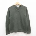 M★古着 ジェイクルー J.CREW 長袖 セーター メンズ 無地 コットン クルーネック 濃緑 グリーン 25jan09 中古 ニット トップス