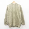 L★古着 長袖 セーター メンズ モックネック ハイネック 薄緑系 グリーン 25jan11 中古 ニット トップス