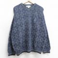 グランドスラム 90s 長袖セーター ゴルフアーガイル ネイビー XL | 古着