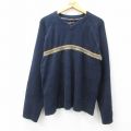 トミーヒルフィガー ラグランセーター ワンポイントロゴ ネイビー M | 古着