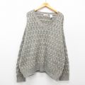 XL★古着 長袖 セーター メンズ 90年代 90s 大きいサイズ Vネック USA製 グレー他 25feb03 中古 ニット トップス
