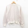 【20%OFF】S★古着 JCペニー ザフォックス THE FOX 長袖 セーター メンズ 80年代 80s クルーネック 白他 ホワイト 25feb19 中古 ニット トップス
