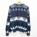 TODAYS NEWS 90s 長袖セーター ネイビー XL | 古着