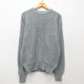 M★古着 長袖 セーター メンズ 90年代 90s アクリル クルーネック グレー 25mar01 中古 ニット トップス