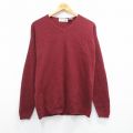 S★古着 長袖 セーター メンズ 00年代 00s コットン Vネック エンジ 25mar07 中古 ニット トップス