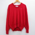 IZOD 90s 長袖セーター ワンポイントロゴ レッド L | 古着