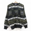 長袖セーター レザー使用 ブラック L | 古着