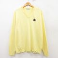 IZOD 90s 長袖セーター ワンポイントロゴ イエロー L | 古着