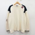XL★古着 マリテフランソワジルボー 長袖 セーター メンズ ワンポイントロゴ 刺繍 大きいサイズ コットン クルーネック 生成り他 【spe】 25mar12 中古 ニット トップス