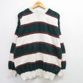 XL★古着 バンヒューセン 長袖 セーター メンズ 90年代 90s コットン USA製 白他 ホワイト 25mar15 中古 ニット トップス
