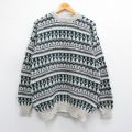 L★古着 長袖 セーター メンズ 90年代 90s コットン クルーネック USA製 薄グレー他 25mar25 中古 ニット トップス