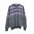 M★古着 ルティグレ 長袖 セーター メンズ 90年代 90s クルーネック USA製 グレー他 25mar28 中古 ニット トップス