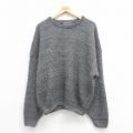 XL★古着 長袖 セーター メンズ 90年代 90s 大きいサイズ アクリル クルーネック USA製 グレー 25aug30 中古 ニット トップス