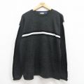 M★古着 長袖 セーター メンズ 90年代 90s アクリル クルーネック USA製 黒 ブラック 25aug30 中古 ニット トップス