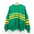 XL★古着 長袖 セーター メンズ 90年代 90s 大きいサイズ アイルランド製 クルーネック 緑 グリーン 【spe】 25aug30 中古 ニット トップス