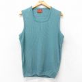 M★古着 シアーズ ニット ベスト メンズ 80年代 80s アクリル クルーネック 緑系 グリーン 25sep11 中古 トップス