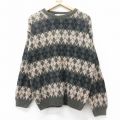 M★古着 長袖 セーター メンズ 90年代 90s クルーネック USA製 濃緑他 グリーン 25sep11 中古 ニット トップス