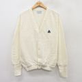 M★古着 IZOD 長袖 ニット カーディガン メンズ 90年代 90s ワンポイントロゴ アクリル USA製 白系 ホワイト 25sep18 中古 トップス