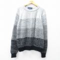 L★古着 長袖 セーター メンズ 90年代 90s ラグラン グレー他 25sep29 中古 ニット トップス