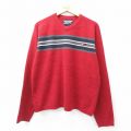 XL★古着 アバクロンビー Abercrombie&fitch 長袖 セーター メンズ 00年代 00s ワンポイントロゴ Vネック エンジ系他 25sep29 中古 ニット トップス