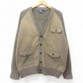 【20%OFF】XL★古着 ラルフローレン Ralph Lauren 長袖 ブランド ニット カーディガン メンズ 90年代 90s ウール 緑系 グリーン 【spe】 25sep30 中古 トップス
