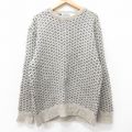 L★古着 長袖 セーター メンズ 90年代 90s バーズアイ ウール クルーネック USA製 グレー系他 25sep30 中古 ニット トップス
