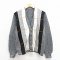 S★古着 長袖 ニット カーディガン メンズ グレー 25sep30 中古 トップス