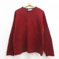 L★古着 ジェイクルー J.CREW 長袖 セーター メンズ 00年代 00s シェットランドウール クルーネック エンジ 25sep30 中古 ニット トップス