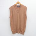 M★古着 ニット ベスト メンズ 80年代 80s Vネック USA製 茶系 ブラウン 25oct03 中古 トップス