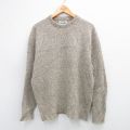 M★古着 長袖 セーター メンズ 80年代 80s ウール クルーネック USA製 ベージュ他 カーキ 25oct03 中古 ニット トップス