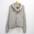 【20%OFF】XL★古着 エディーバウアー 長袖 セーター メンズ 90年代 90s 大きいサイズ ウール ショールカラー グレー系 25oct03 中古 ニット トップス
