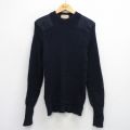 L★古着 カベラス 長袖 コマンド セーター メンズ 80年代 80s ヒジ当て ウール 紺 ネイビー 25oct03 中古 ニット トップス