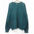 XL★古着 ランズエンド 長袖 セーター メンズ 90年代 90s 大きいサイズ ウール クルーネック USA製 緑他 グリーン 25oct04 中古 ニット トップス