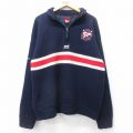 ヘリーハンセン 長袖ハーフジップセーター ワンポイント ネイビー L | 古着