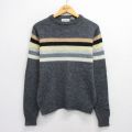 S★古着 長袖 セーター メンズ 90年代 90s ウール クルーネック グレー他 25oct07 中古 ニット トップス