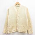 XS★古着 長袖 ビンテージ レタード ニット カーディガン メンズ 60年代 60s ウール USA製 生成り 25oct08 中古 トップス