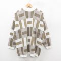 XL★古着 長袖 セーター メンズ 90年代 90s アクリル モックネック ハイネック USA製 ベージュ カーキ 25oct09 中古 ニット トップス