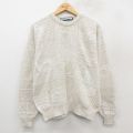 L★古着 長袖 セーター メンズ 90年代 90s クルーネック USA製 薄ベージュ系 カーキ 25oct09 中古 ニット トップス