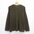 L★古着 STRUCTURE 長袖 セーター メンズ Vネック 濃緑 グリーン 25oct10 中古 ニット トップス